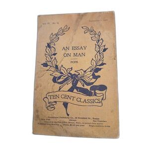 1901 An Essay on Man Alexander Pope Ten Cent Classics Vintage Paperback Boston
